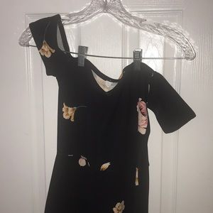 black floral off the shoulder summer dress